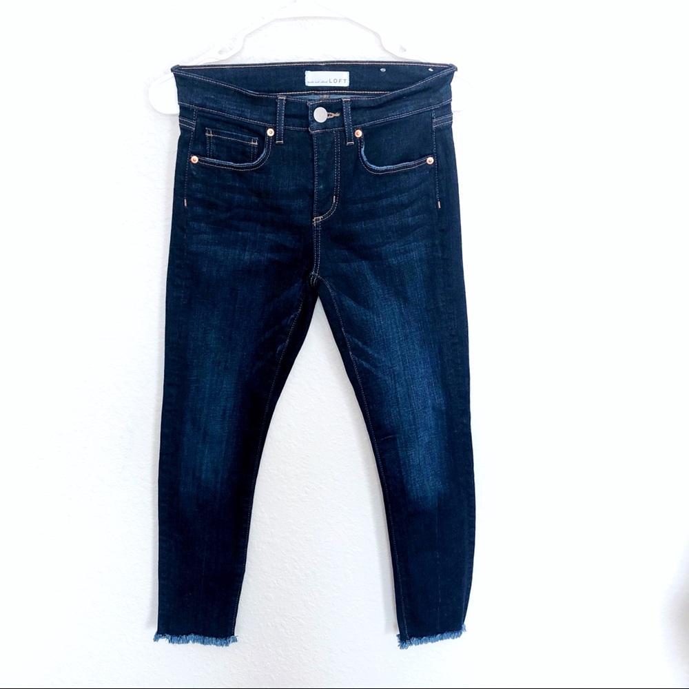 NWOT LOFT Slim Pocket Modern Skinny Jeans Dark Indigo - Picture 2 of 9